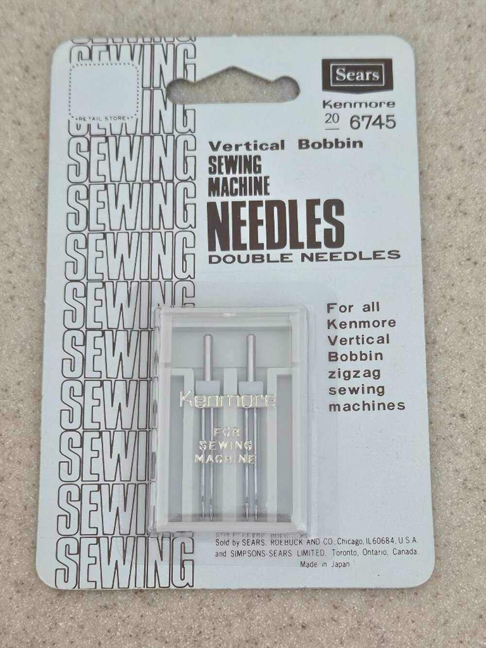 VINTAGE RARE NOS SEARS KENMORE SEWING MACHINE DOUBLE NEEDLES VERTICAL BOBBIN